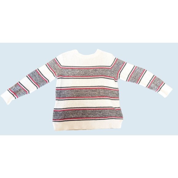 BARBOUR Merseyside Striped Textured Crew Neck Sweater Size 8 - Picture 3 of 8